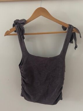 Free people gray ruched tank